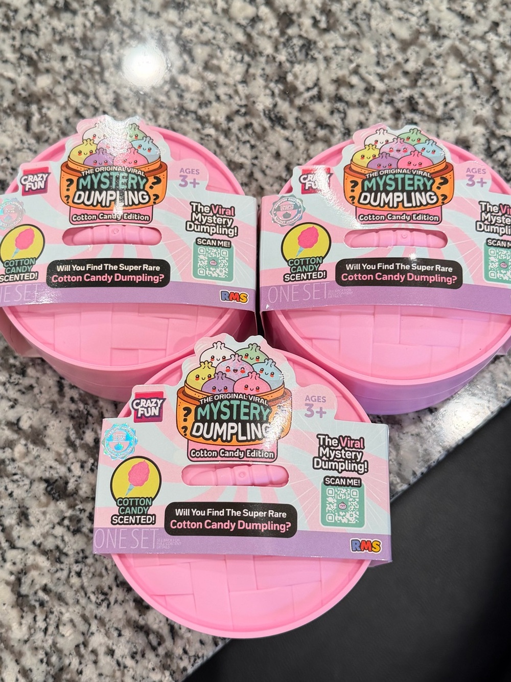 3x RMS Mystery Dumpling Surprise Toys Cotton Candy Edition Cotton Candy Scented